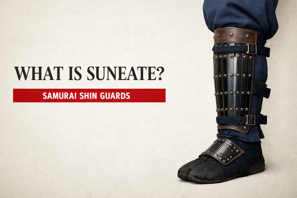 Introduce the Samurai armor shin guard suneate the history and types