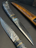 Enigmatic Stag Damascus Steel Fixed Blade