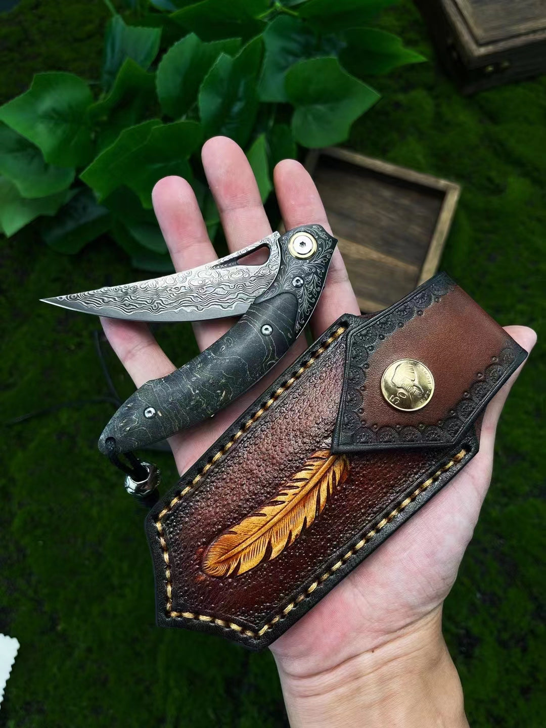 Nocturnal Terrors Damascus Steel Knife