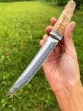 Rolling Hills Damascus Steel Fixed Blade Tanto