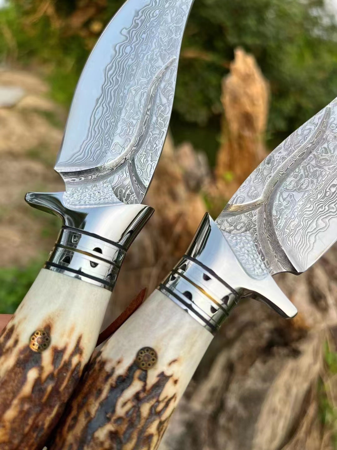 Fortunate Buck Damascus Steel Fixed Blade
