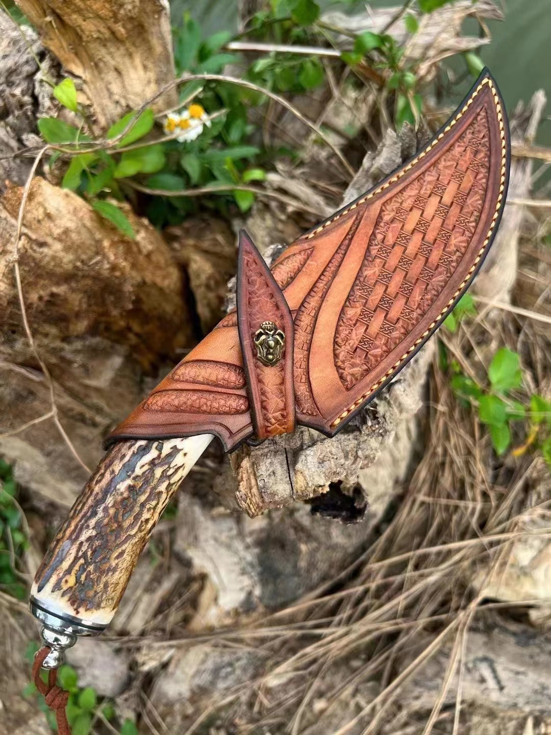 Fortunate Buck Damascus Steel Fixed Blade