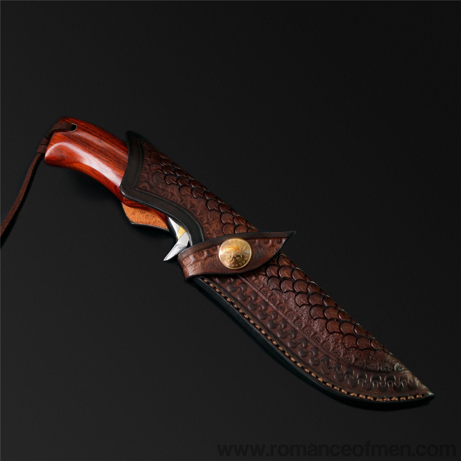 The Red Bat Damascus Steel Fixed Blade-Romance of Men