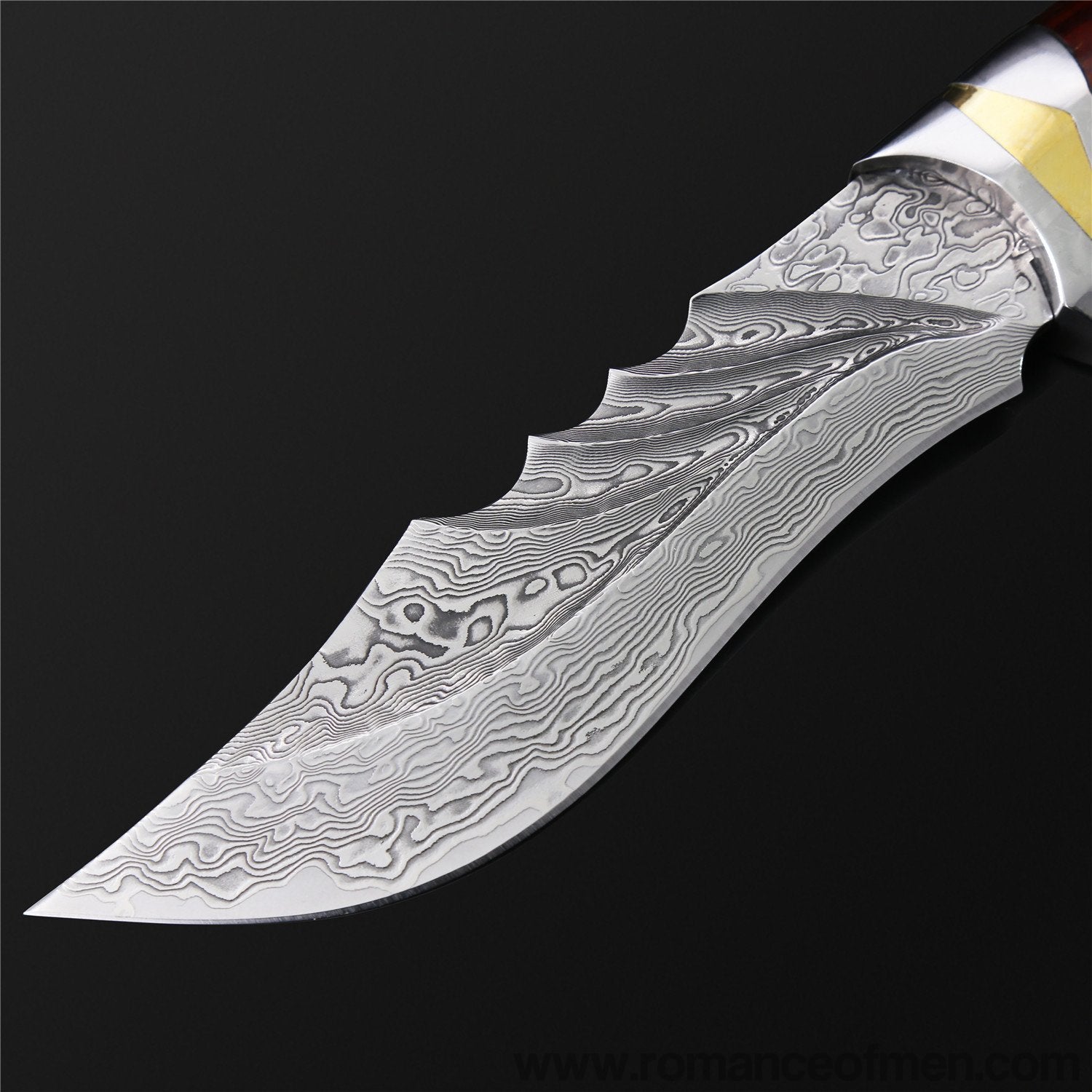 The Red Bat Damascus Steel Fixed Blade-Romance of Men
