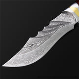 The Red Bat Damascus Steel Fixed Blade-Romance of Men