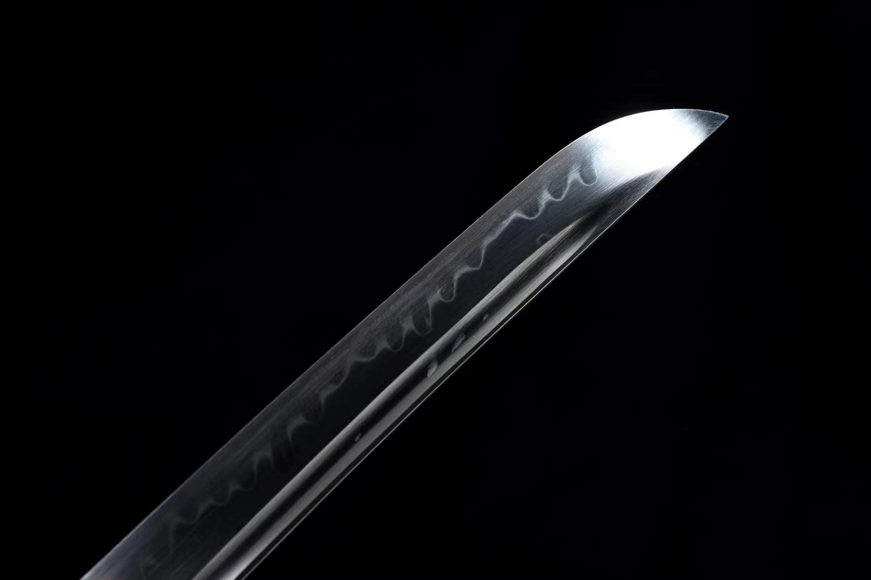 The Kamonconen Handmade Katana Wakizashi Clay Tempered T10 Steel