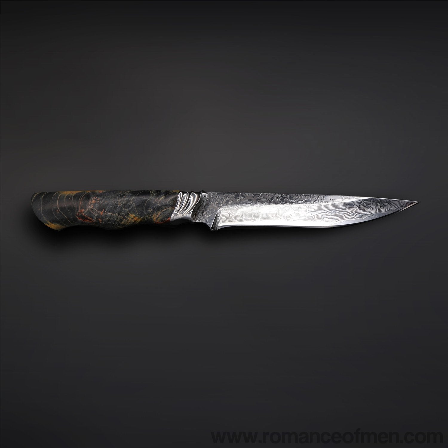 The Suzaku Damascus Steel Knife Fixed Blade-Romance of Men