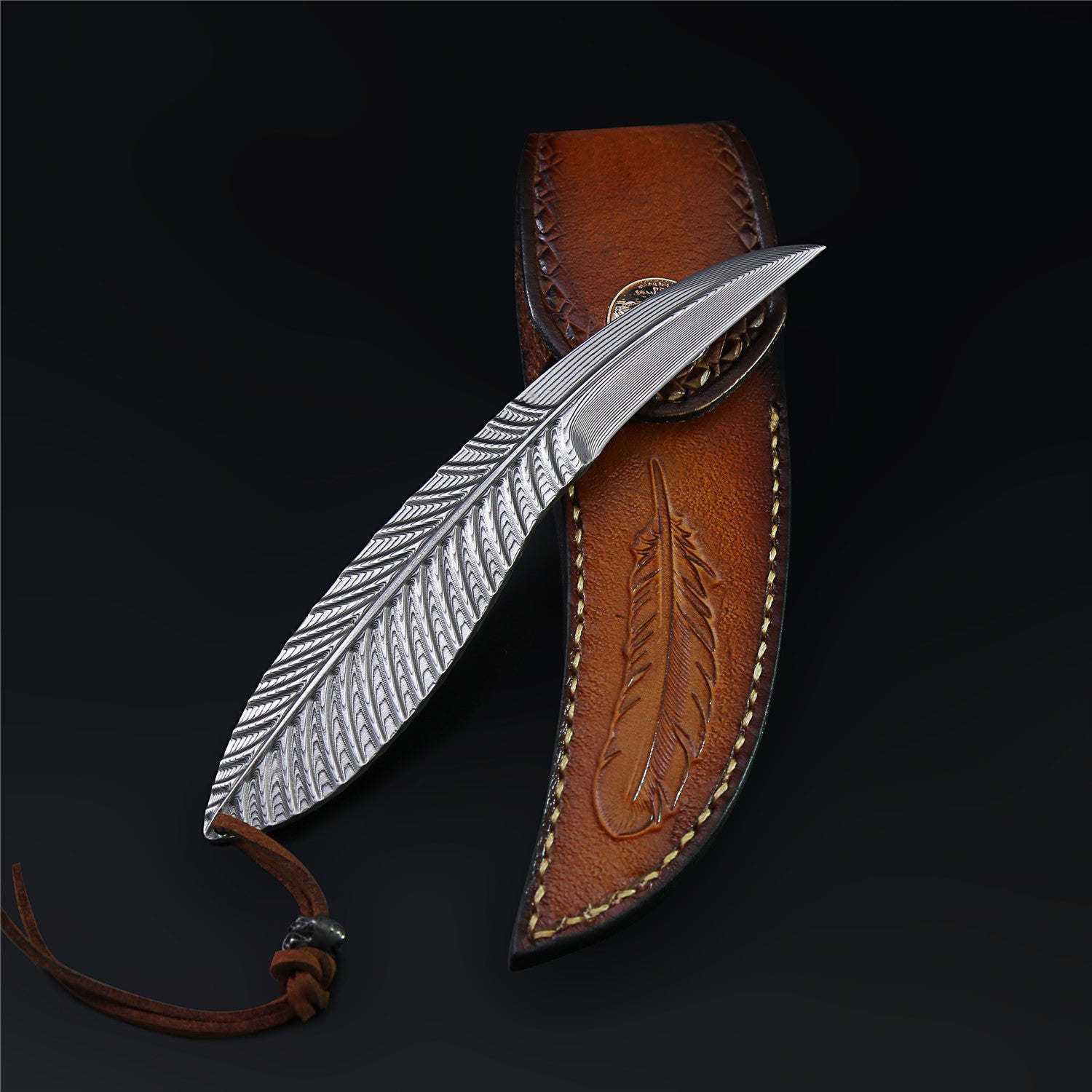 The Feather Damascus Steel Fixed Blade
