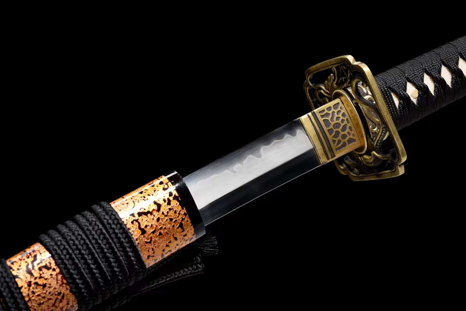 The Boryu Senshi Handmade Katana Clay Tempered T10 Steel