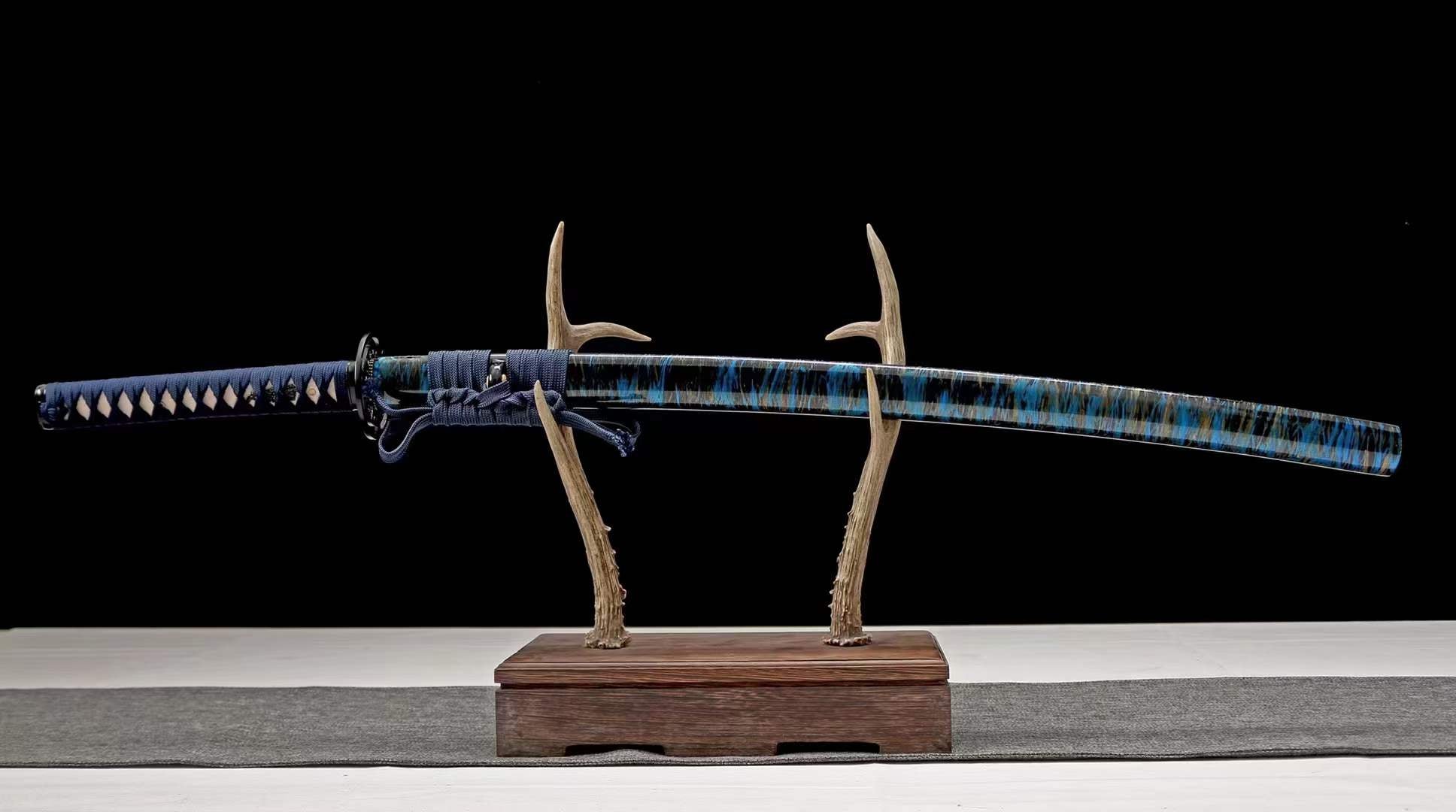 The Ranmin Handmade Katana Clay Tempered T10 Steel