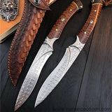 The Snake Spirit Damascus steel fixed blade 22CM-Romance of Men