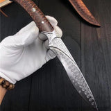 The Snake Spirit Damascus steel fixed blade 22CM-Romance of Men