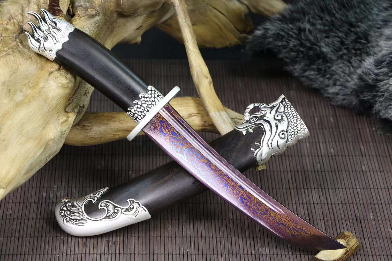 The Ribasusukeru Handmade Fixed Blade Pattern Steel
