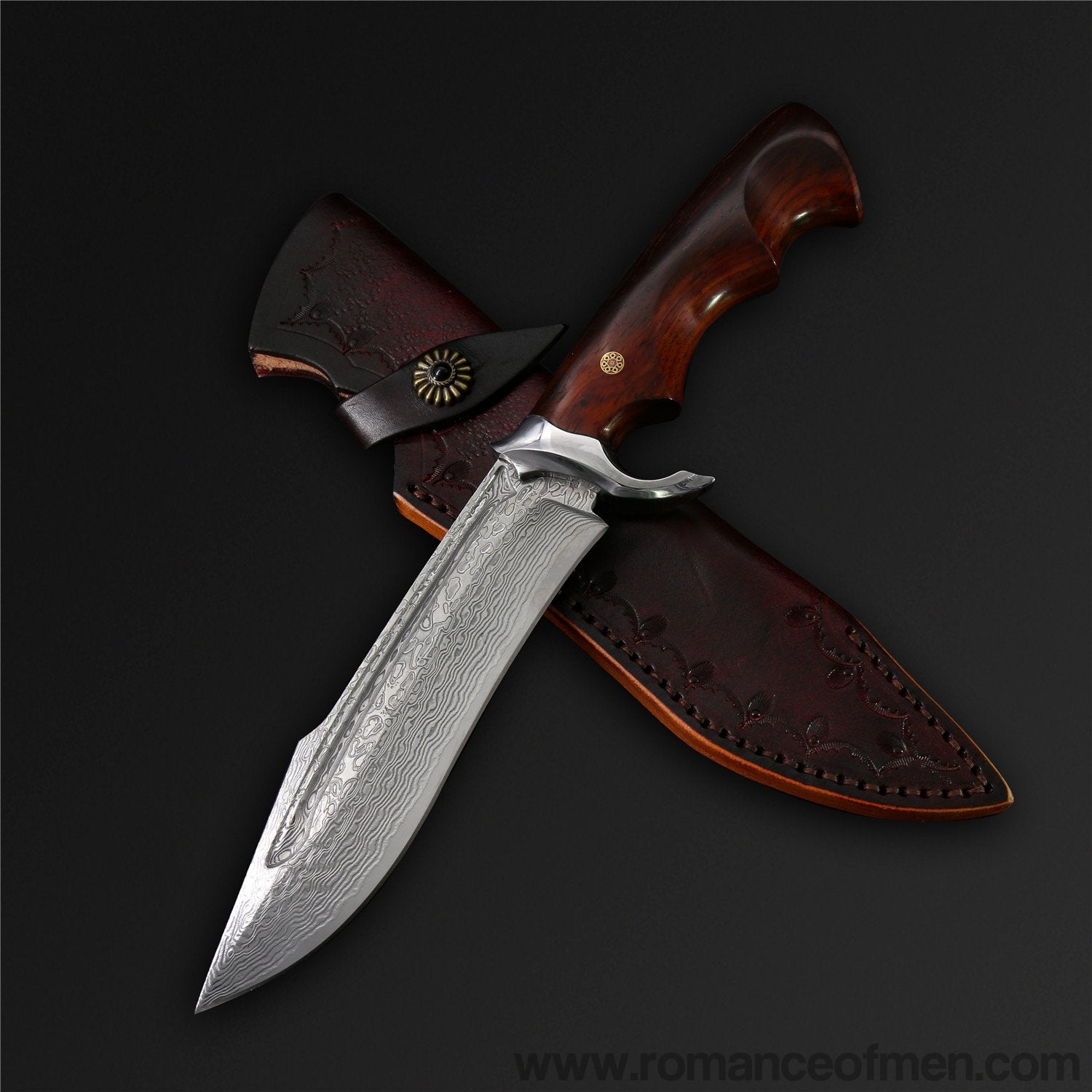The Musou Damascus Steel Fixed Blade-Romance of Men
