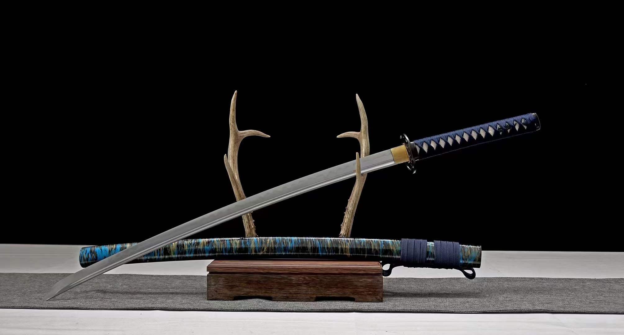 The Ranmin Handmade Katana Clay Tempered T10 Steel