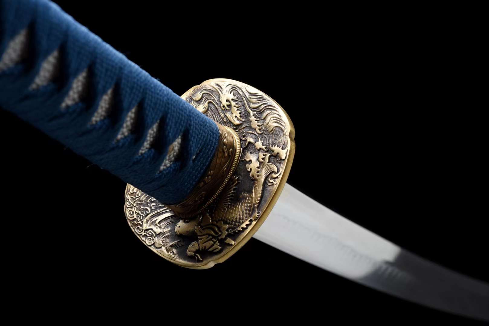 The Rakki Koi  Handmade Katana Clay Tempered T10 Steel