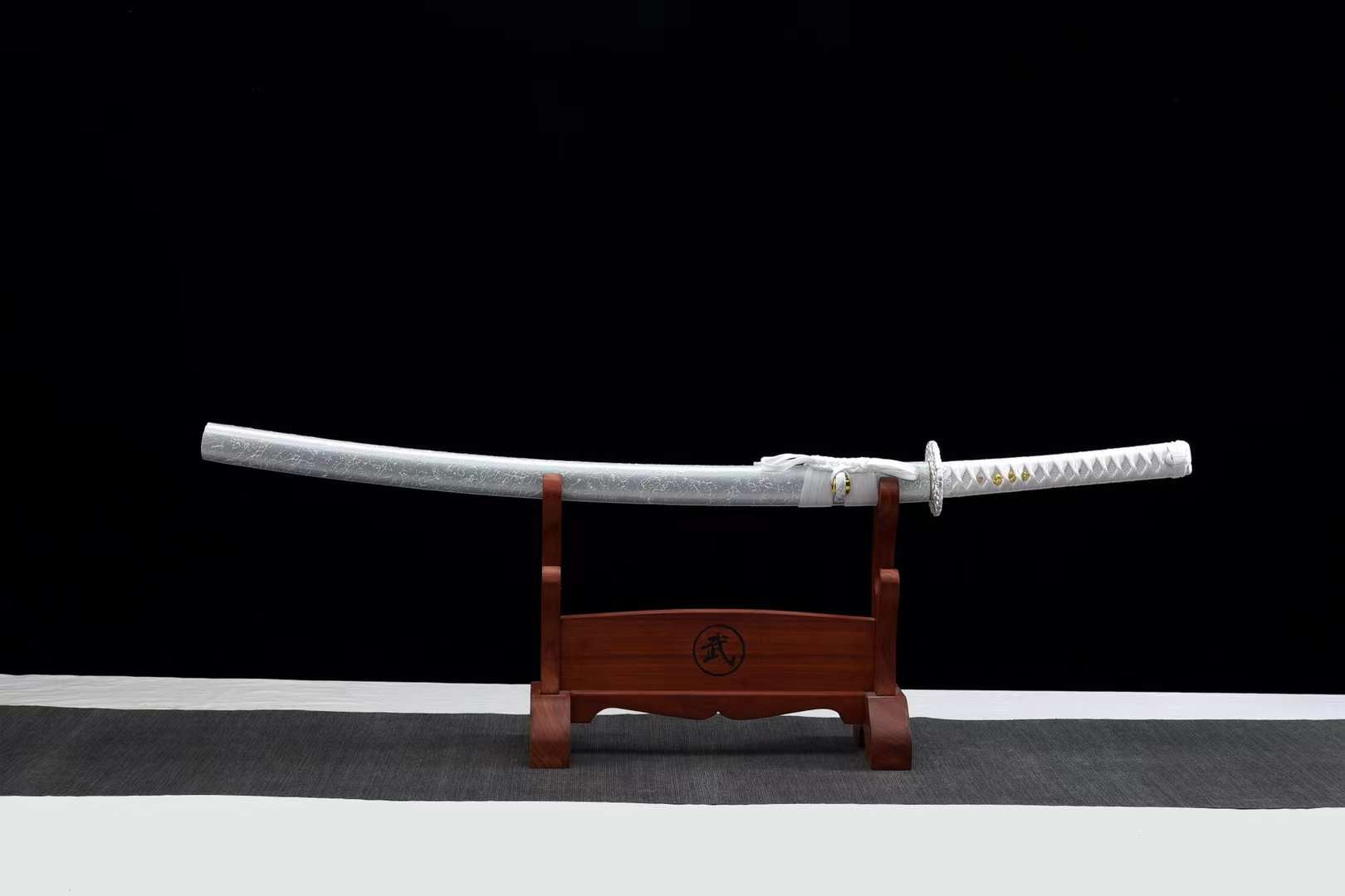 The Shirubadoragon Handmade Katana Clay Tempered T10 Steel