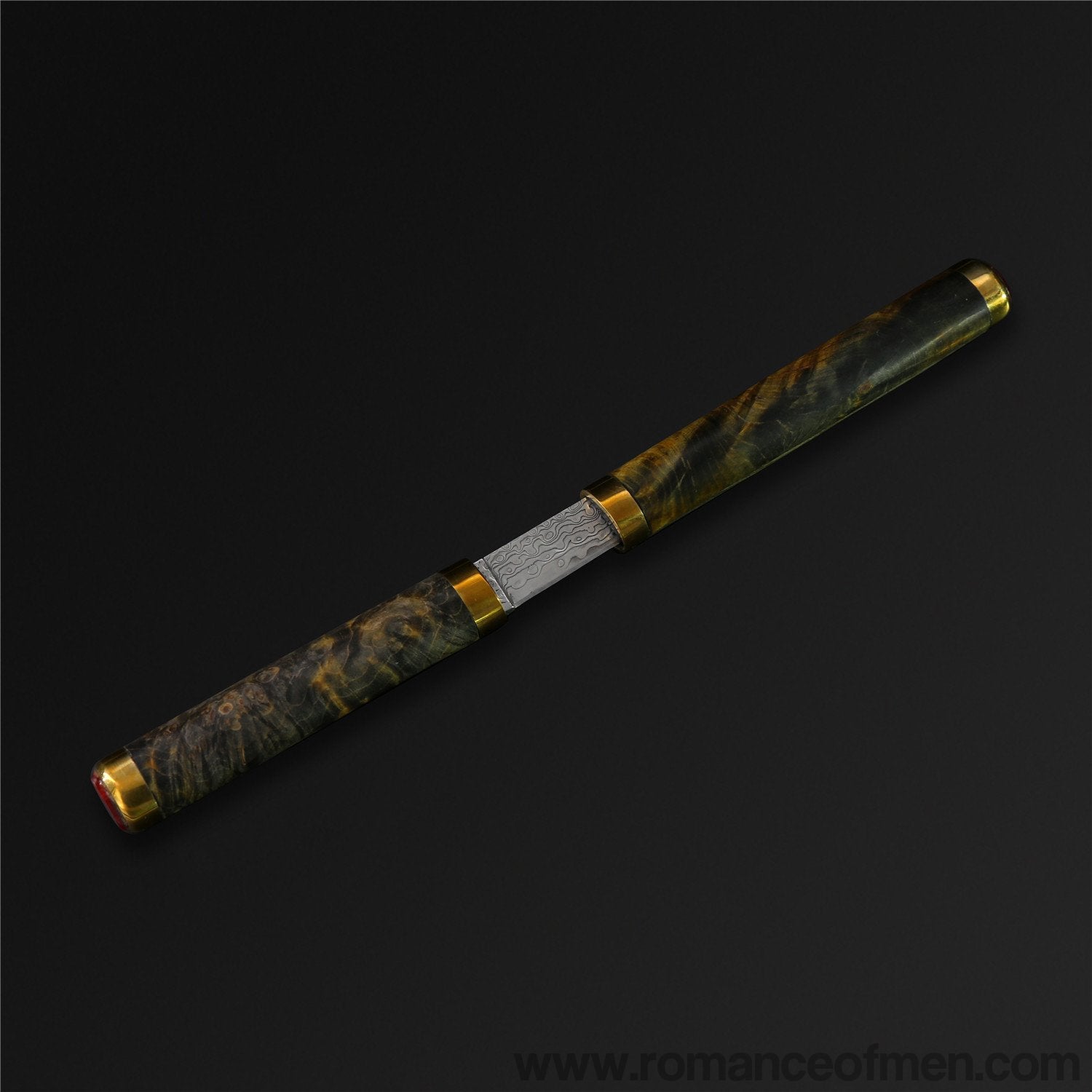 The Magic Pen Damascus Steel Fixed Blade-Romance of Men