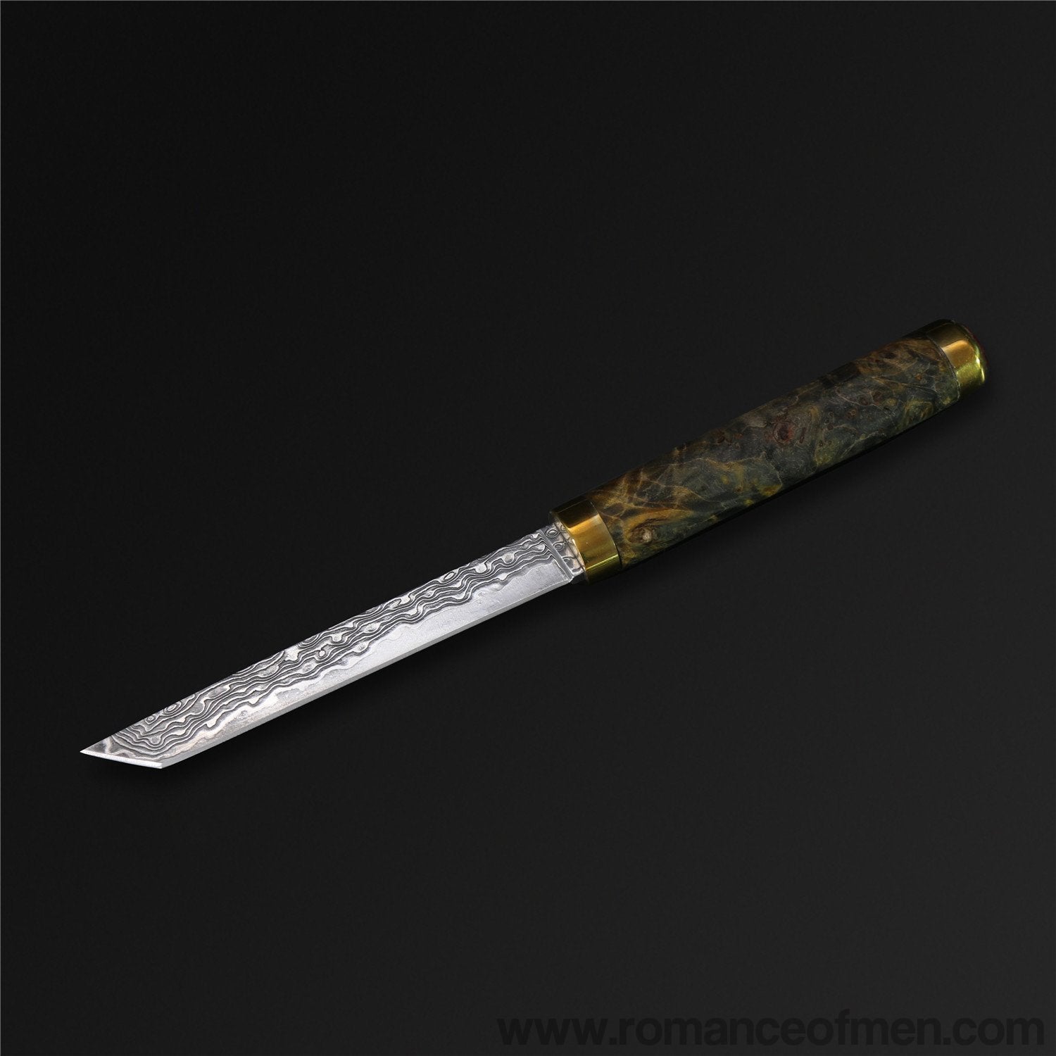 The Magic Pen Damascus Steel Fixed Blade-Romance of Men