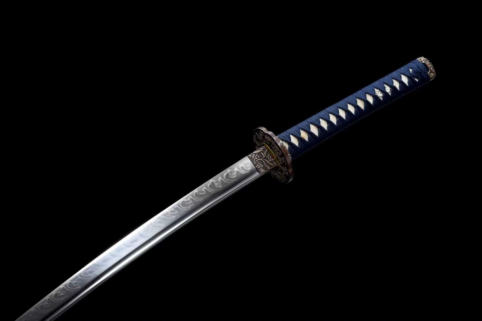 The Hyaku Hanagasaku Handmade Katana Clay Tempered T10 Steel
