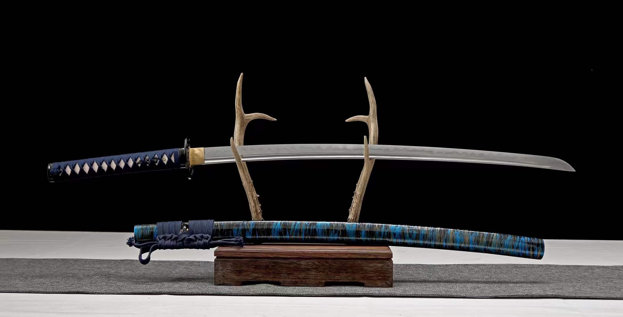 The Ranmin Handmade Katana Clay Tempered T10 Steel