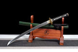 The Midori Uroko Handmade Katana Wakizashi Clay Tempered T10 Steel