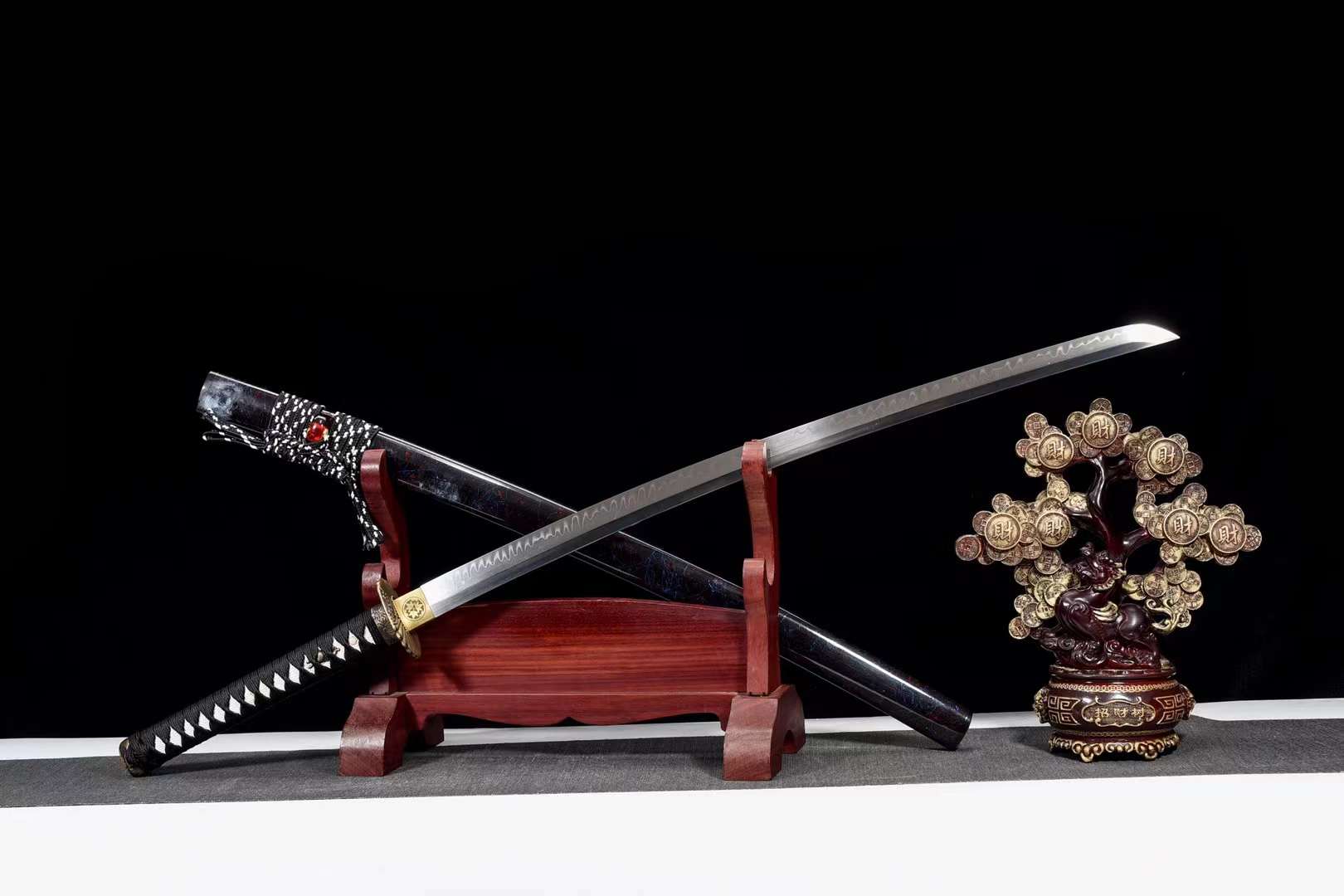 The Maho Takaramono Handmade Katana Clay Tempered T10 Steel