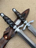 The Cross Damascus Steel Fixed Blade
