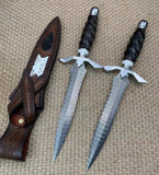 The Cross Damascus Steel Fixed Blade