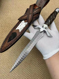 The Cross Damascus Steel Fixed Blade