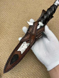The Cross Damascus Steel Fixed Blade