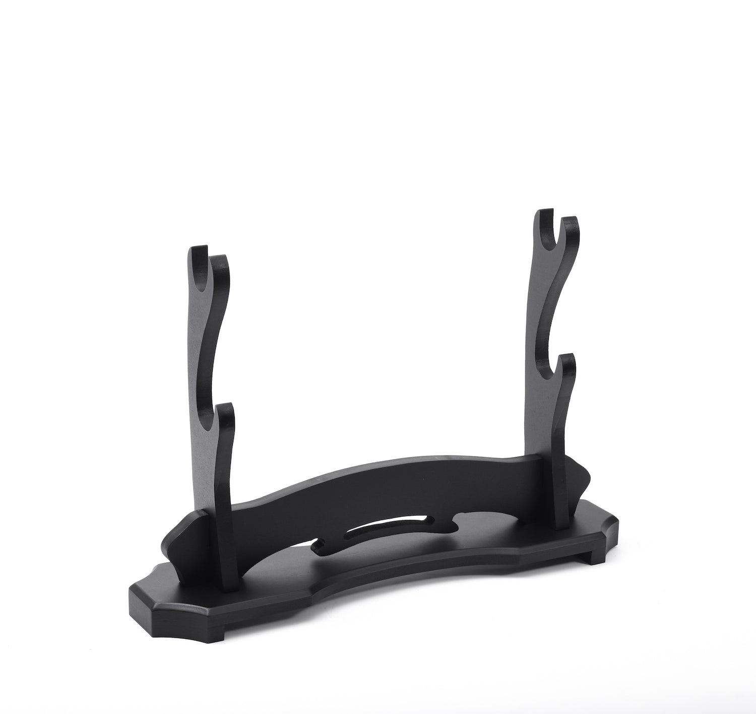 Black Basic Wood Stand 2 Tier Katana Stand