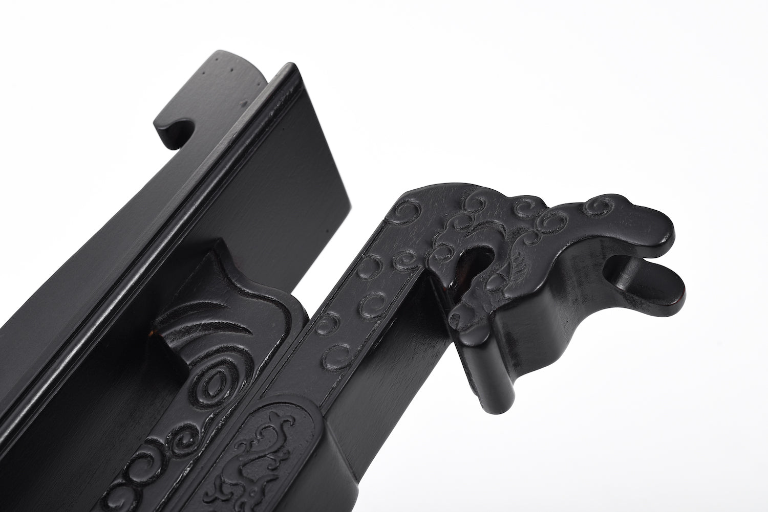 Black Double Dragon Solid Wood Single Tier Katana Stand