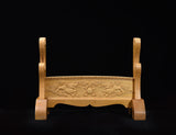 Brown Double Kirin Solid Wood 2 Tier Katana Stand