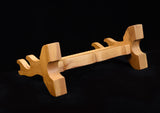 Brown Double Kirin Solid Wood 2 Tier Katana Stand