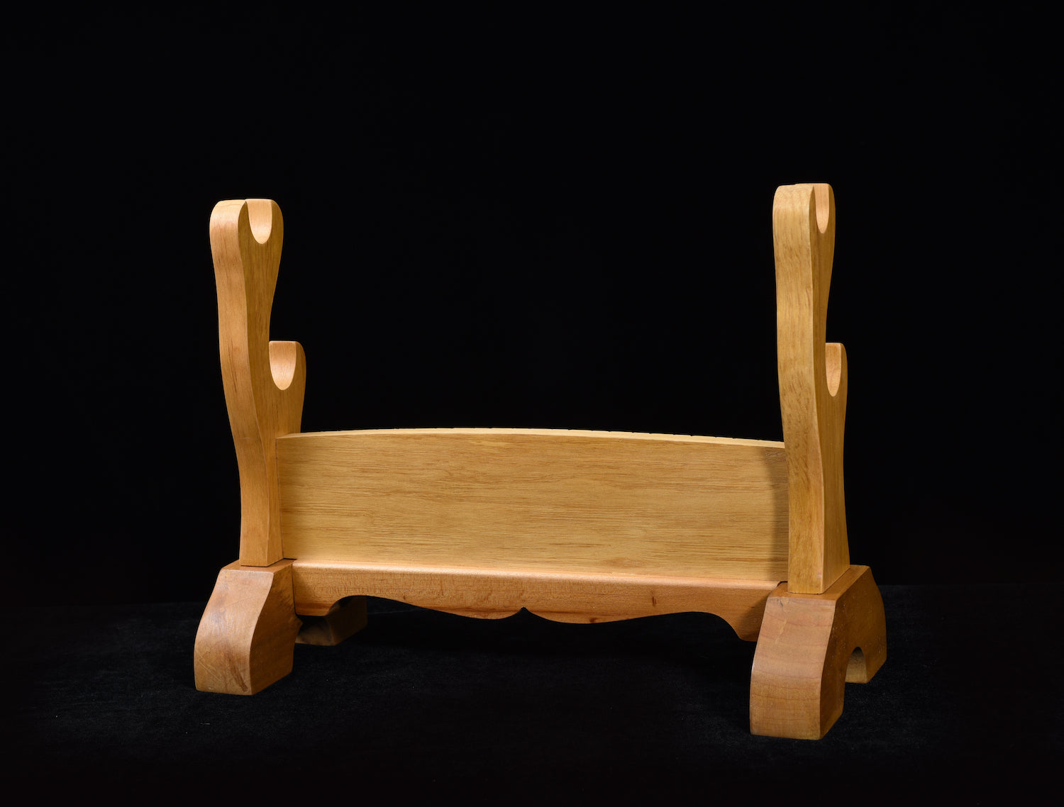 Brown Double Kirin Solid Wood 2 Tier Katana Stand