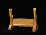 Brown Double Kirin Solid Wood 2 Tier Katana Stand