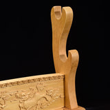Brown Double Kirin Solid Wood 2 Tier Katana Stand