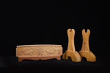Brown Double Koi Solid Wood Single Tier Katana Stand