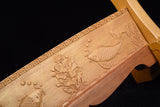 Brown Double Koi Solid Wood Single Tier Katana Stand