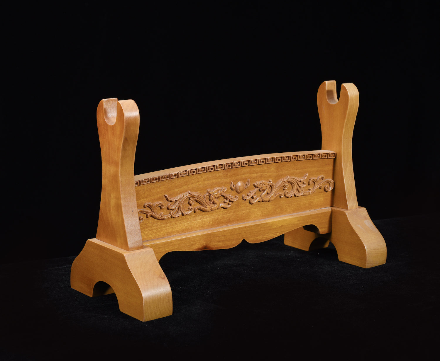 Brown Chasing Dragons Solid Wood Single Tier Katana Stand