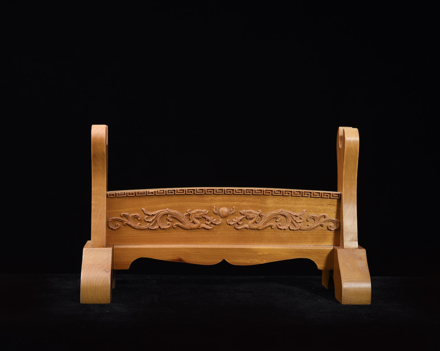 Brown Chasing Dragons Solid Wood Single Tier Katana Stand