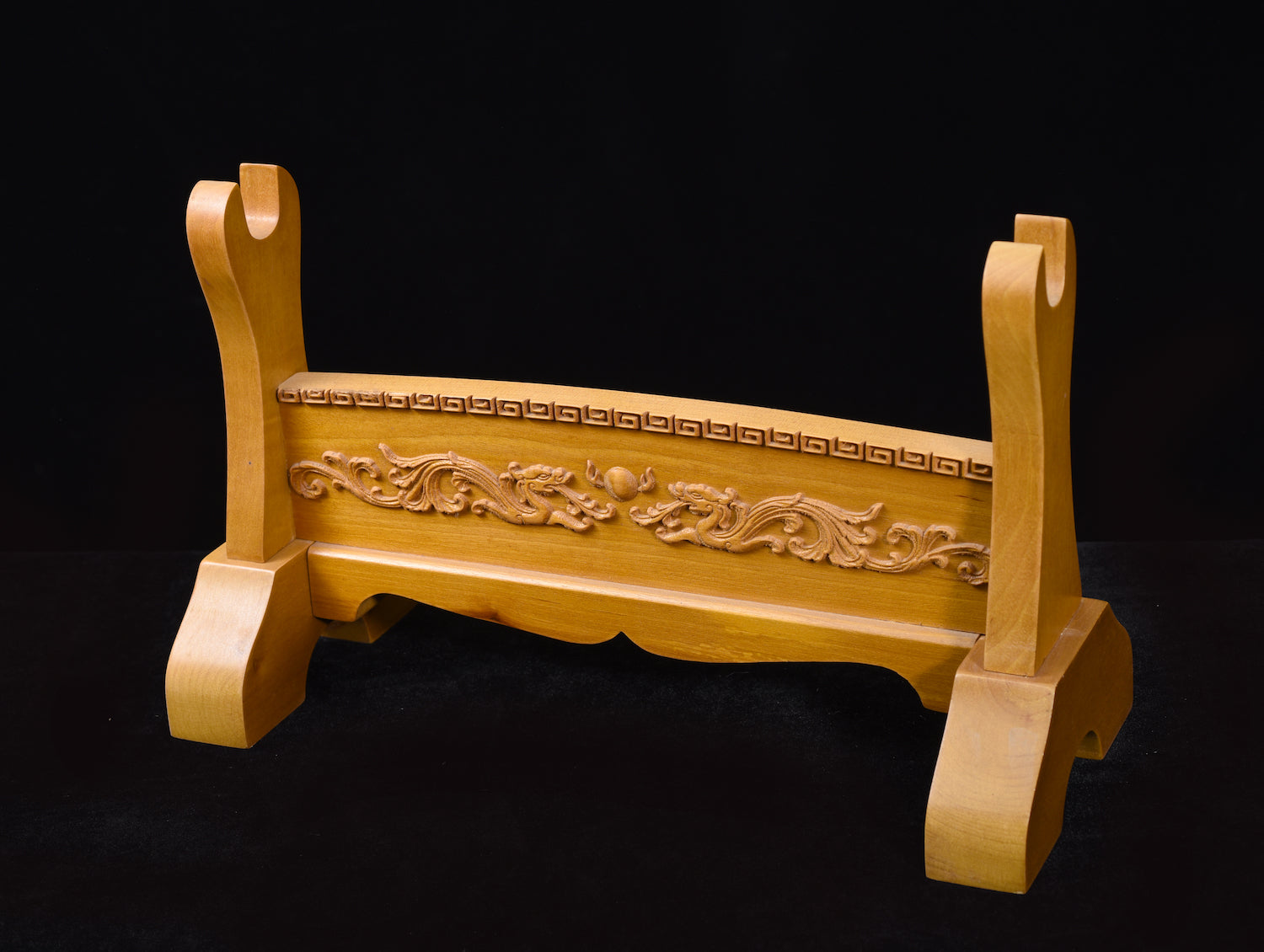 Brown Chasing Dragons Solid Wood Single Tier Katana Stand