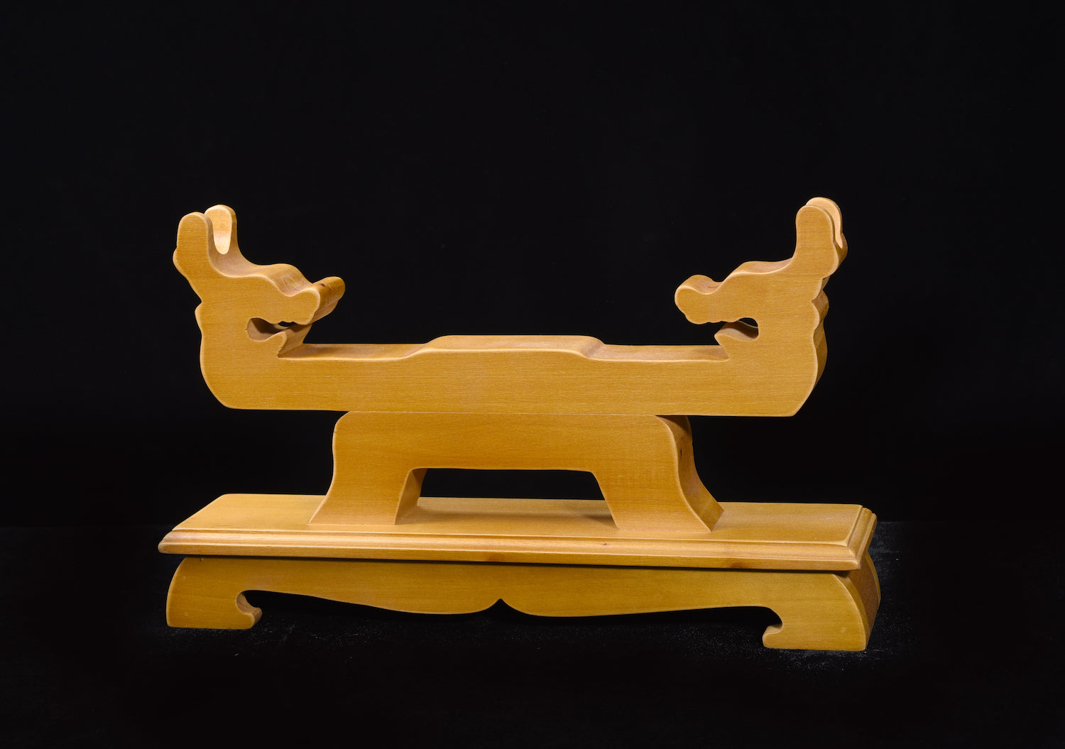 Brown Double Dragon Solid Wood Single Tier Katana Stand