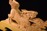 Brown Climbing Kirin Solid Wood Single Tier Katana Stand