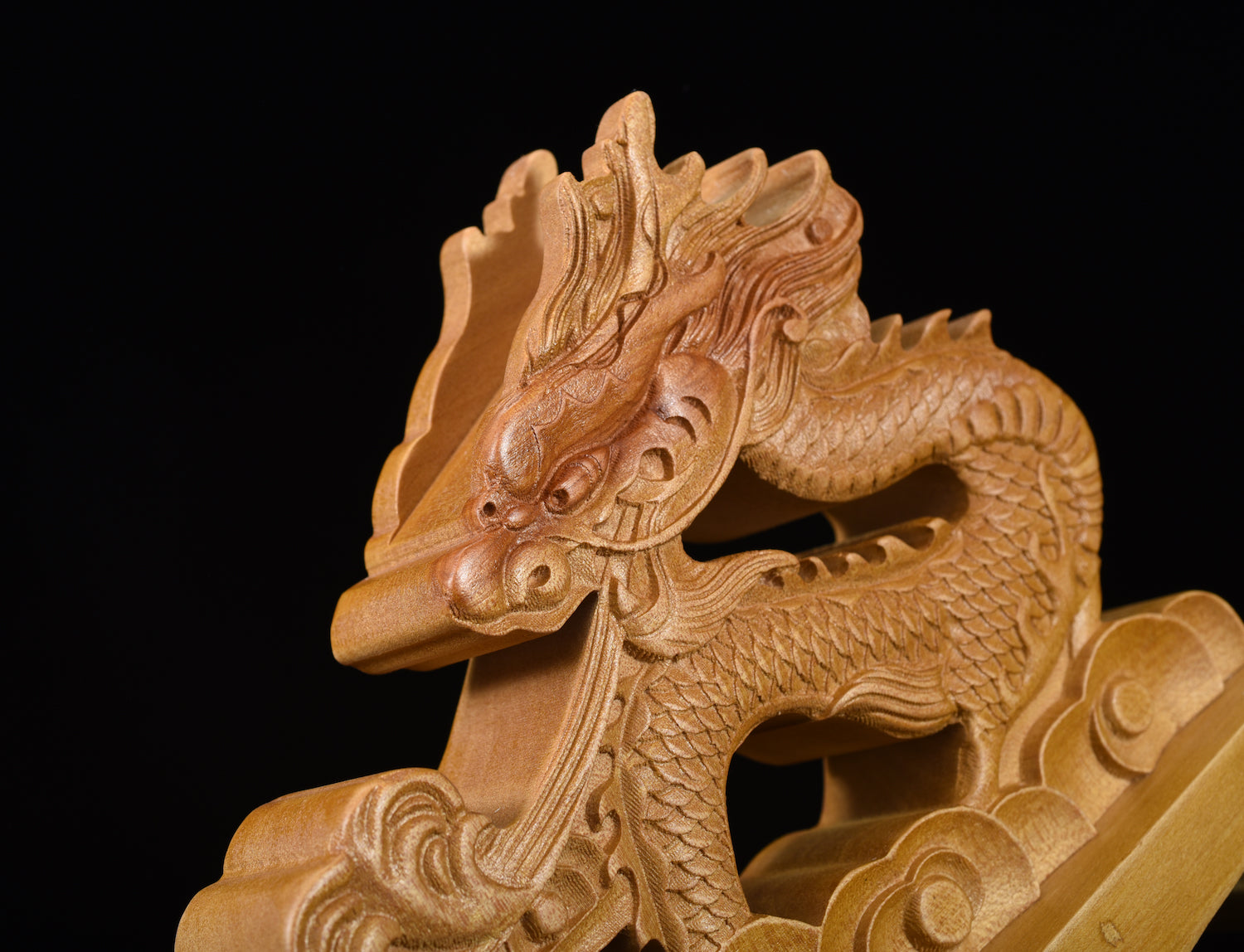 Brown Air Dragon Solid Wood Single Tier Katana Stand