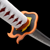The Rengoku Kyojuro Handmade Katana Pattern Steel From Demon Slayer
