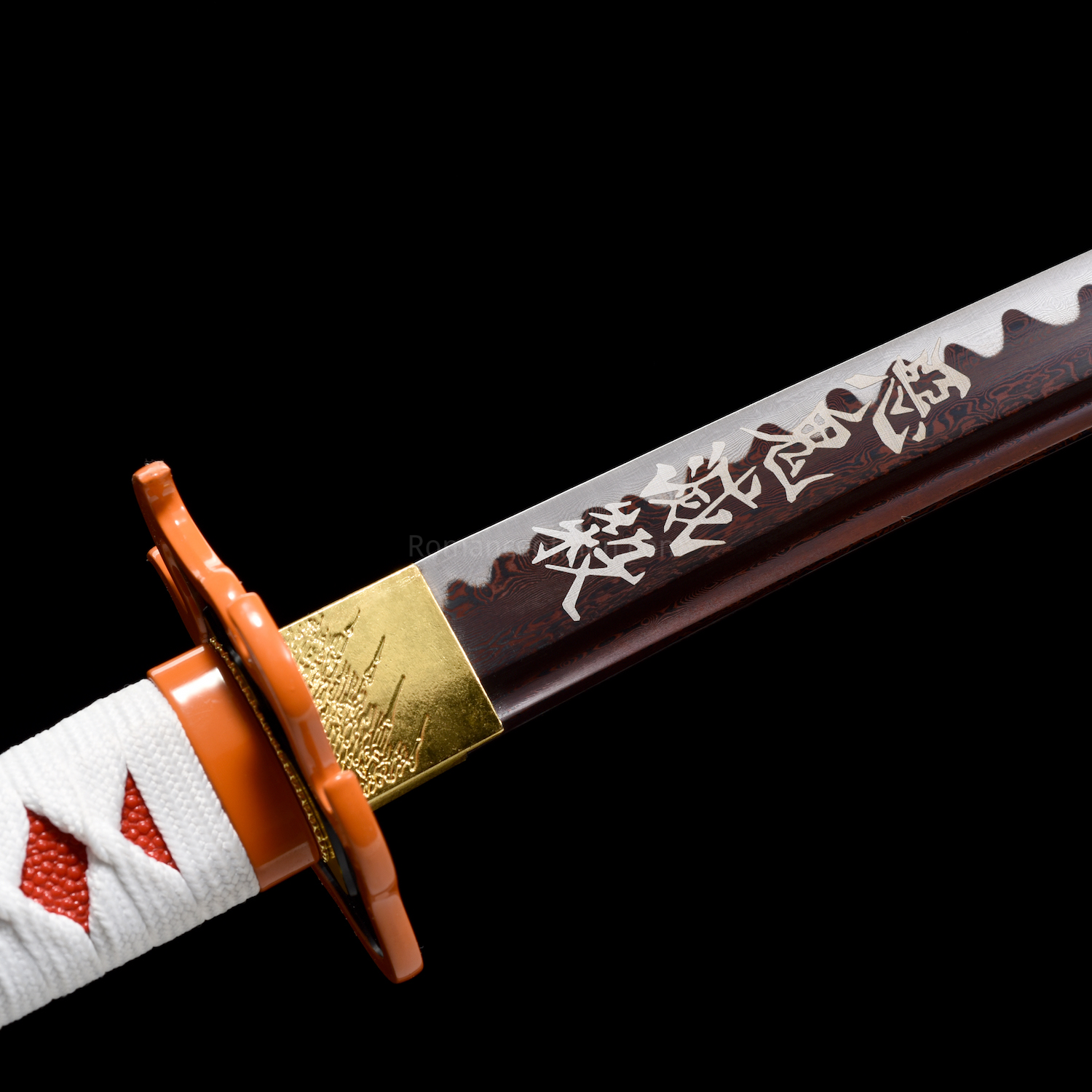 The Rengoku Kyojuro Handmade Katana Pattern Steel From Demon Slayer