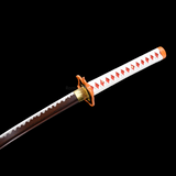 The Rengoku Kyojuro Handmade Katana Pattern Steel From Demon Slayer