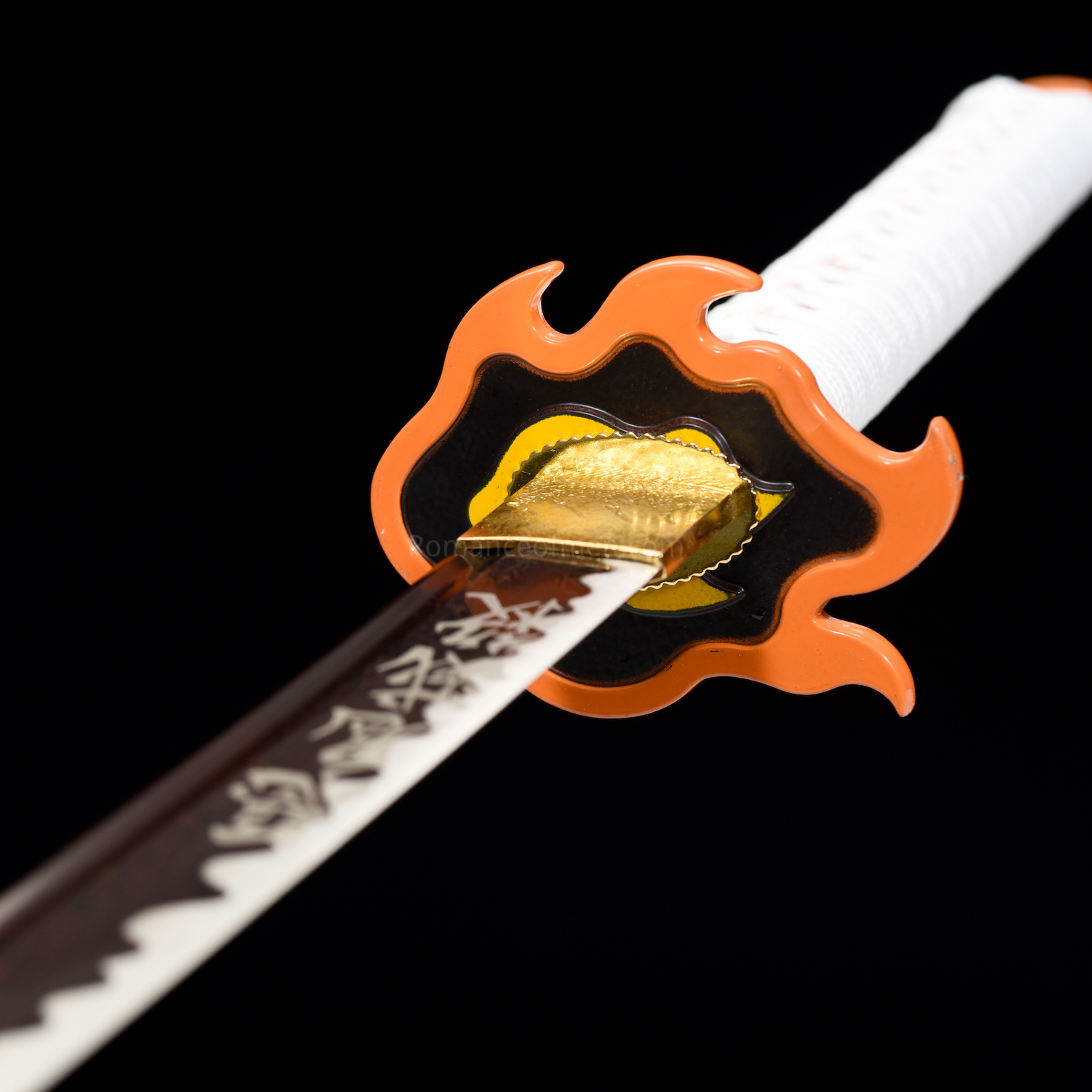 The Rengoku Kyojuro Handmade Katana Pattern Steel From Demon Slayer